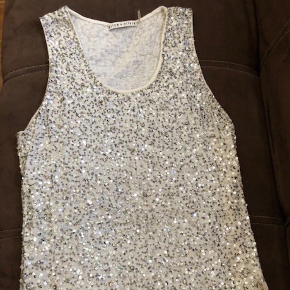 alice+olivia sequin top size:L